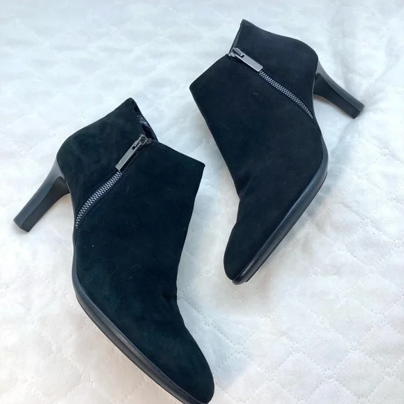 Aquatalia Dina Black Suede Booties - Picture 9 of 11